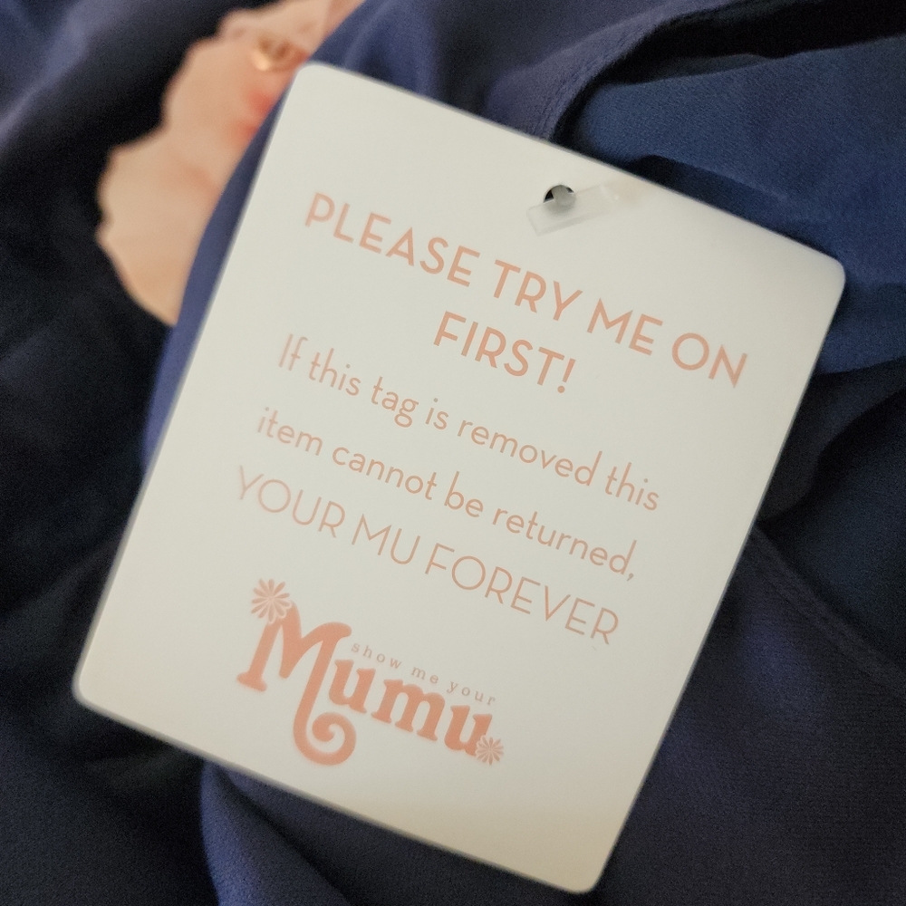 Show Me Your Mumu Caitlin Ruffle Maxi Dress Navy XXS NWT Bridesmaid Formal - Picture 12 of 16
